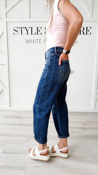 Risen High Rise Barrel Cuffed Jeans
