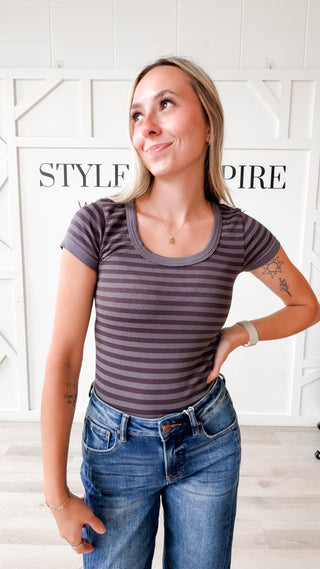 NikiBiki Stripe Scoop Neck Top
