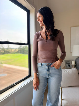 Sheri V-Neck Double Layer Top
