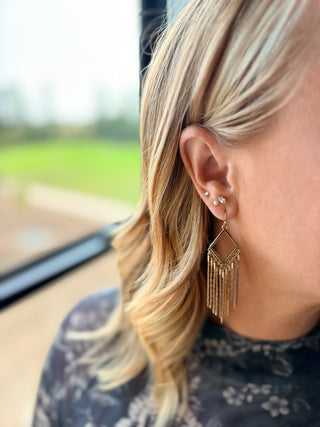 Diamond Shape Fringe Earrings. *Final Sale*