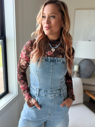 Remi Spaghetti Strap Denim Jumpsuit