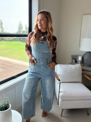 Remi Spaghetti Strap Denim Jumpsuit
