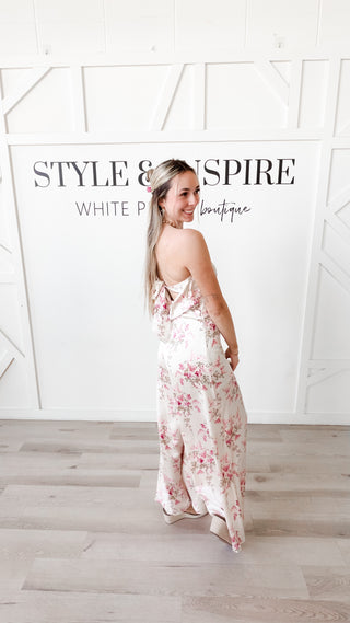 Melana Cowl Back Strapless Jumpsuit