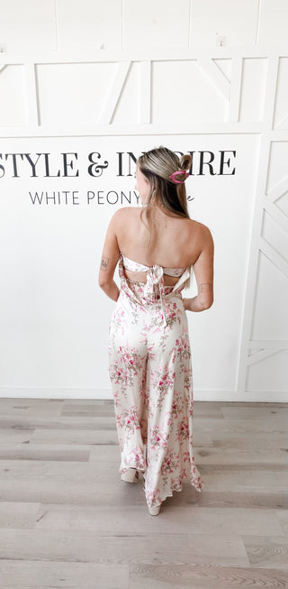 Melana Cowl Back Strapless Jumpsuit