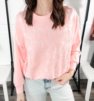Sammy Floral Knit Embroidery Sweatshirt