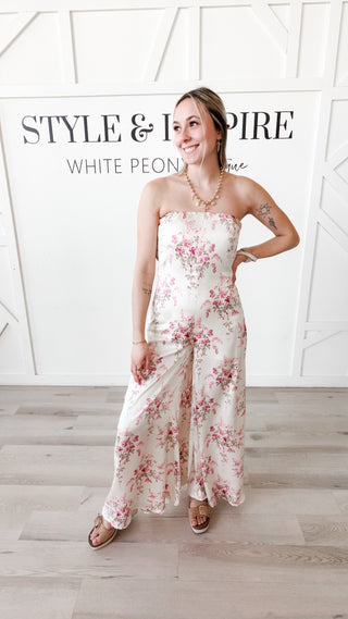 Melana Cowl Back Strapless Jumpsuit