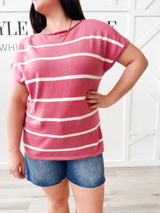 Lola Short Sleeve Stripe Sweater