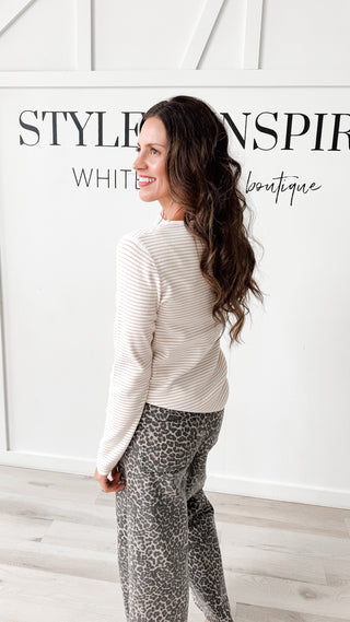 Nola Pin Stripe Long Sleeve Top