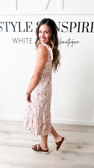 Elara Boho Midi Dress