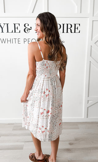 Daisy Patchwork Ditsy Midi Dress