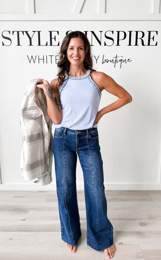 Tami Soft Rib Ruffle Neck Tank