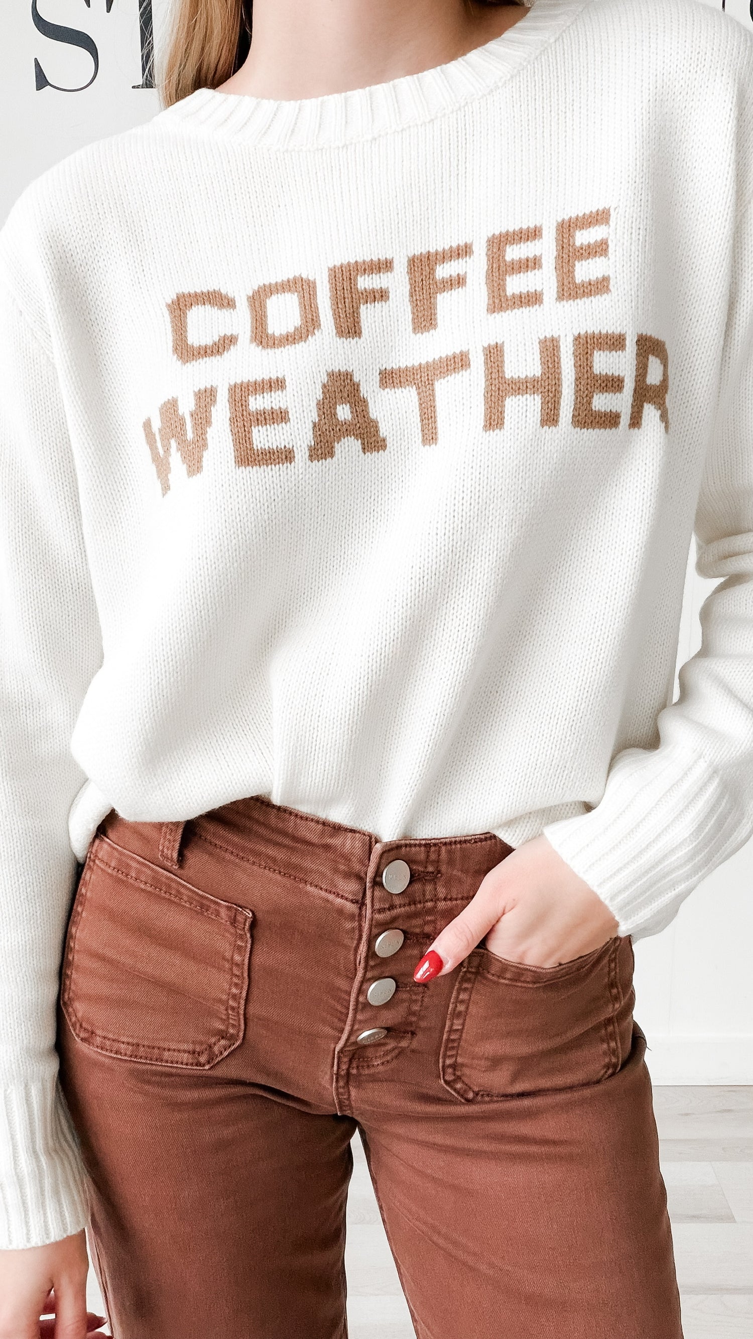 Coffee Weather Graphic Sweater