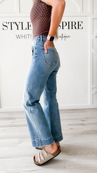 Risen Tummy Control High Rise Straight Jeans