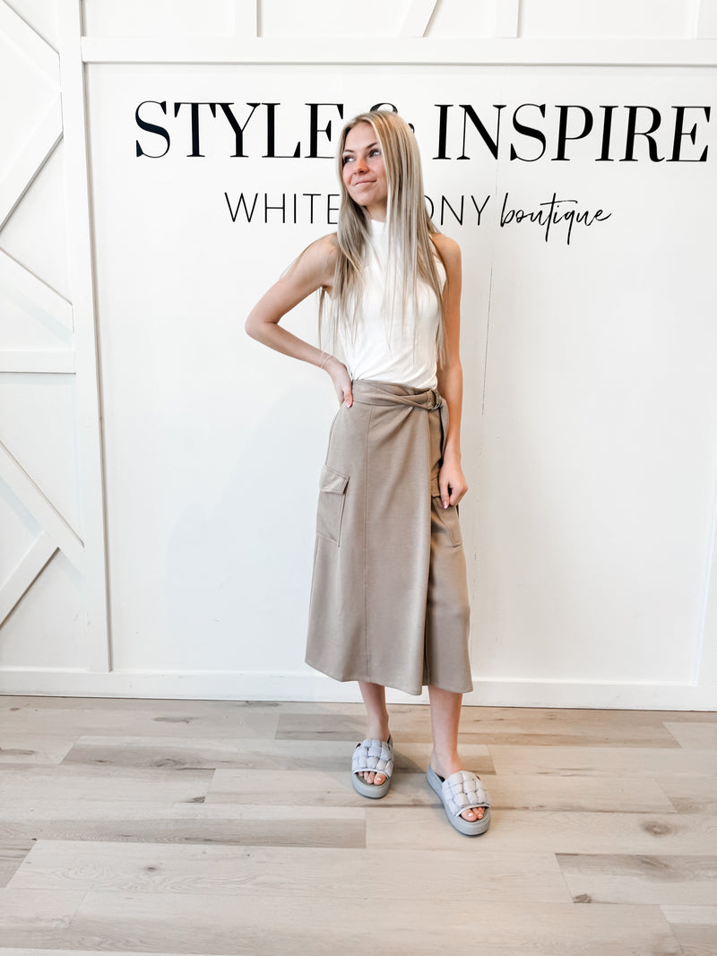 Diana Belted Cargo Wrap Skirt