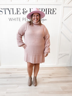 Gretchen Curvy Balloon Sleeve Sweater Dress