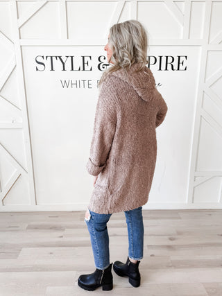 Janine Long Line Hooded Cardigan Sweater