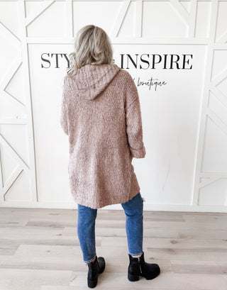 Janine Long Line Hooded Cardigan Sweater