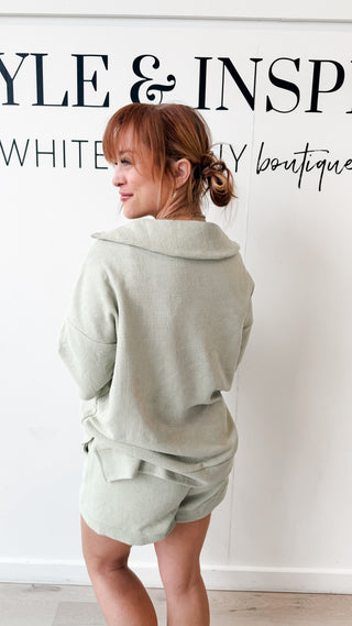 Arlys Split Neck Short Sleeve Top