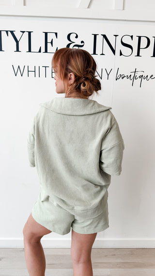 Arlys Split Neck Short Sleeve Top