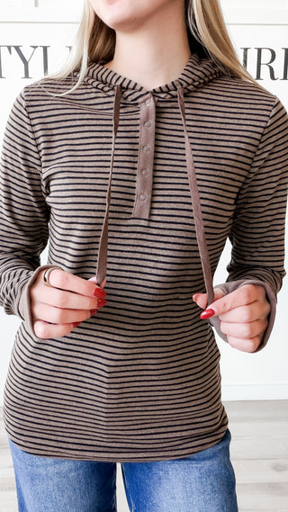 Briar Hooded Rib Henley Top