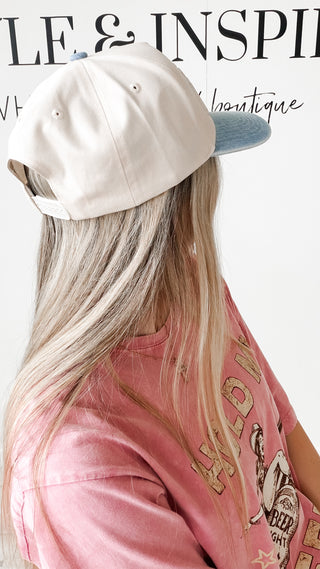 Lucky Me Denim Vintage Trucker Hat. *Final Sale*