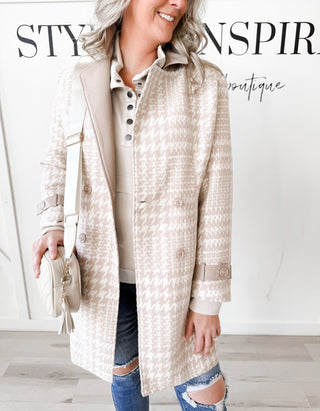 Raelynn Houndstooth Vegan Wool Coat