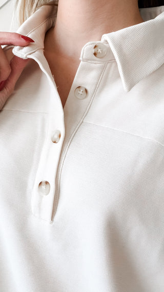 Natalie Half Sleeve Elastic Hem Top