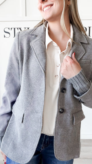 Darlene Rib Cuffed Blazer