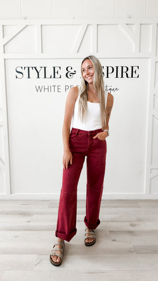 Mica High Rise Wide Leg Cuffed Jeans