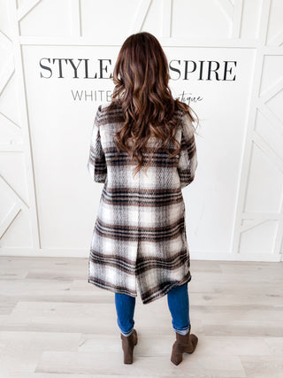 Mary Double Breasted Plaid Coat W/Removable Hood