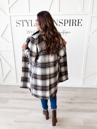 Mary Double Breasted Plaid Coat W/Removable Hood *Final Sale*