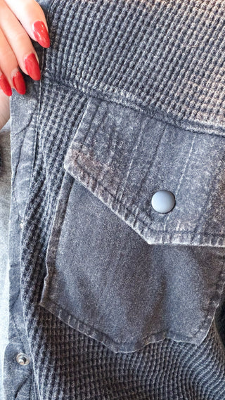Shaina Waffle Knit Button Down Jacket