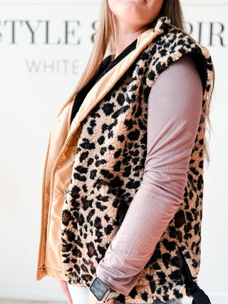 Ophelia Leopard Fleece Vest