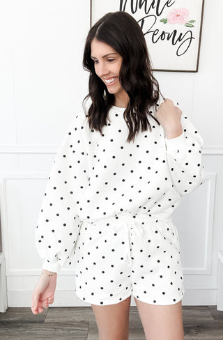 Leslie Polka Dot Crewneck Sweatshirt