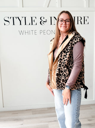 Ophelia Leopard Fleece Vest