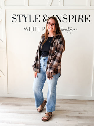 Nina Plaid Button Up Top