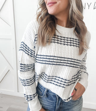 Zoey Texture Stripe Sweater