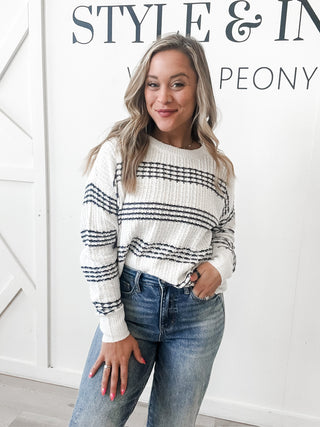 Zoey Texture Stripe Sweater