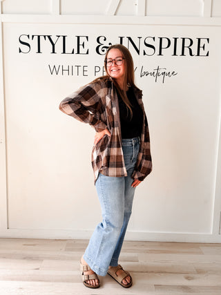 Nina Plaid Button Up Top
