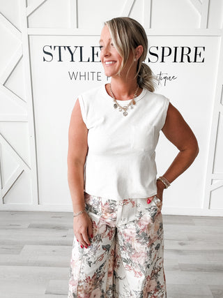 Elyse Cotton Pocket Tank