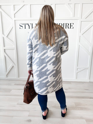 Roma Long Line Chevron Cardigan Sweater