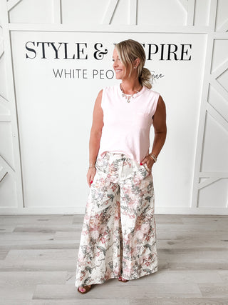 Angela Floral Wide Leg Pants