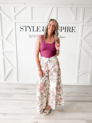 Angela Floral Wide Leg Pants