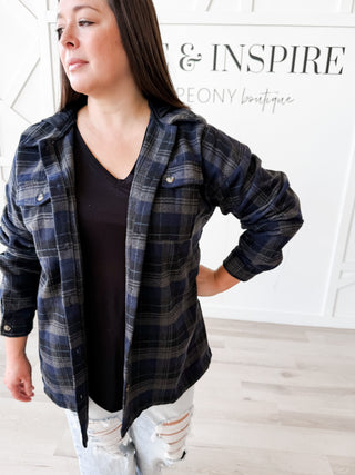 Amora Hooded Plaid Jacket