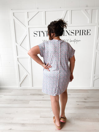 Olivia Floral Ribbed T Dress