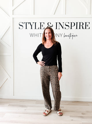 Risen MR Animal Print Crop Pants
