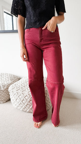 Mica High Rise Wide Leg Cuffed Jeans