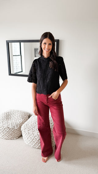 Mica High Rise Wide Leg Cuffed Jeans