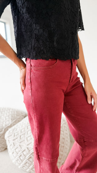 Mica High Rise Wide Leg Cuffed Jeans