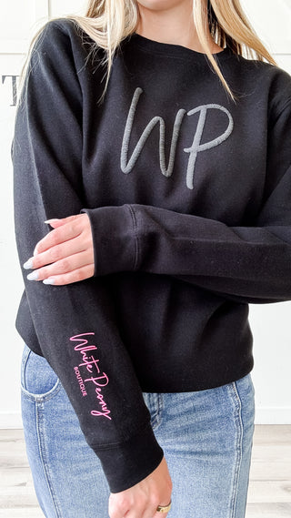 White Peony Puff Sweatshirt